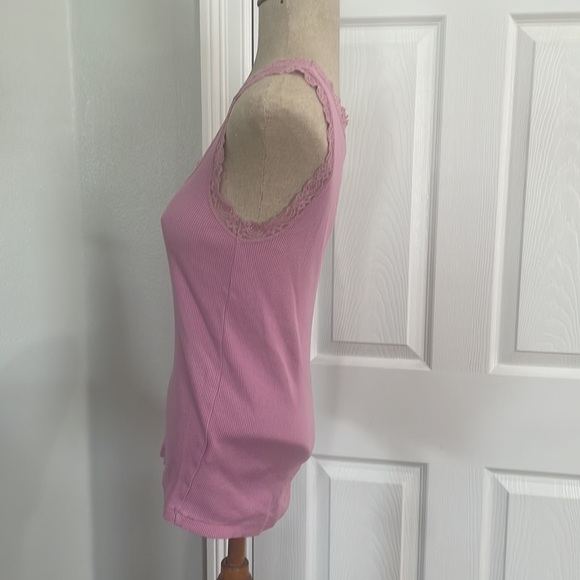 Y2K Gap camisole Cami pink lace 100% cotton size S - Picture 6 of 9